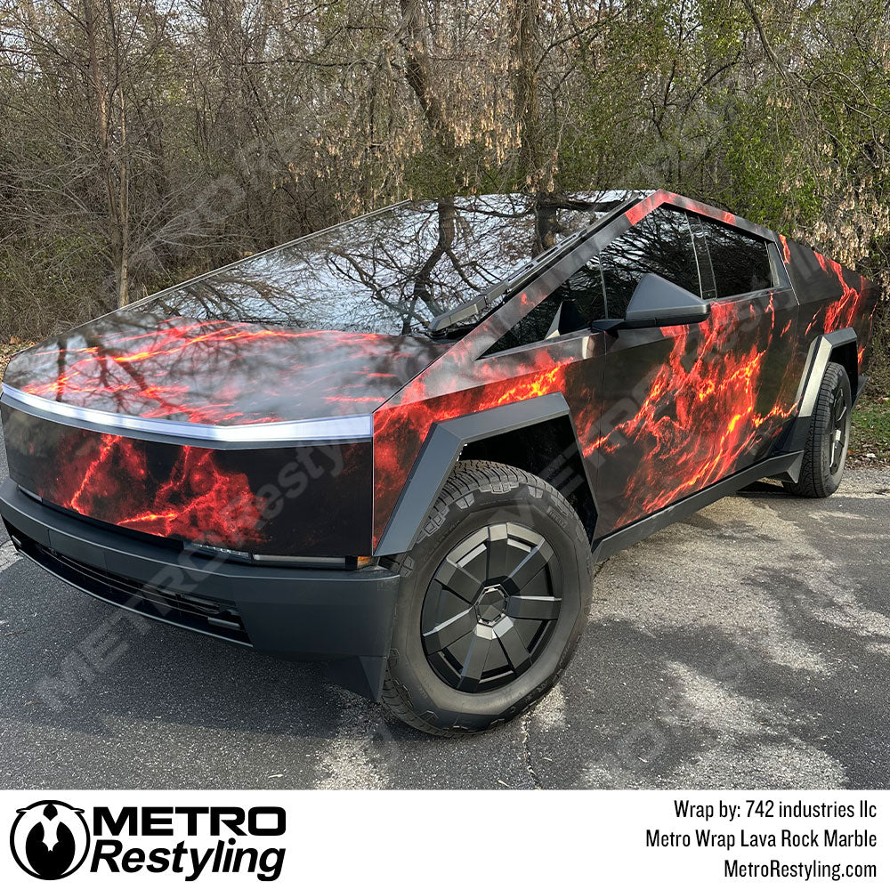 lava wrap on tesla cybertruck