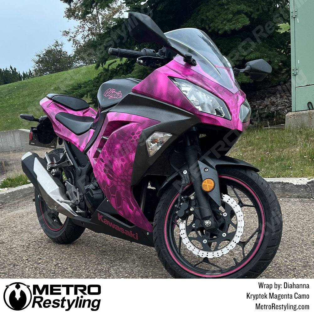 pink motorcycle wrap