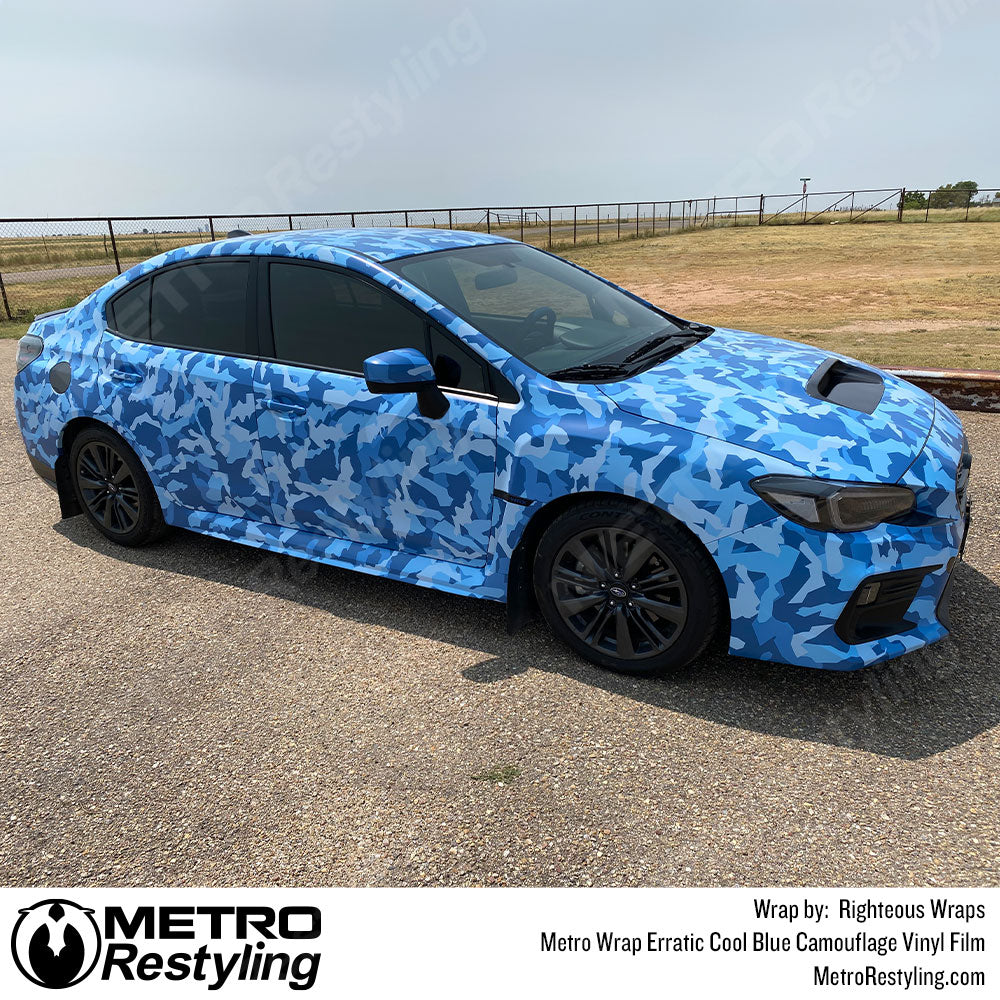 Blue Camouflage Vinyl Car Wrap