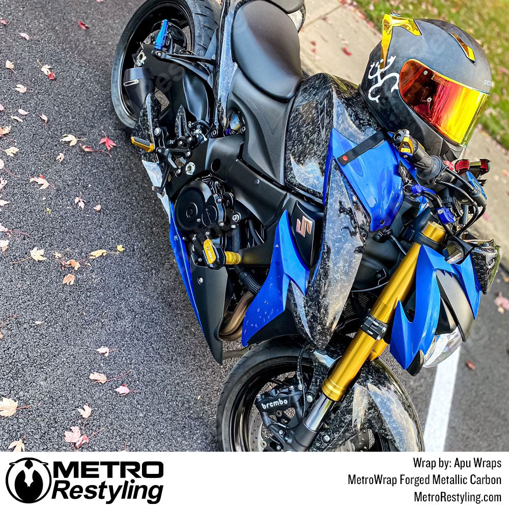 Forged Metallic Carbon Fiber MotorCycle Bike Vinyl Wrap