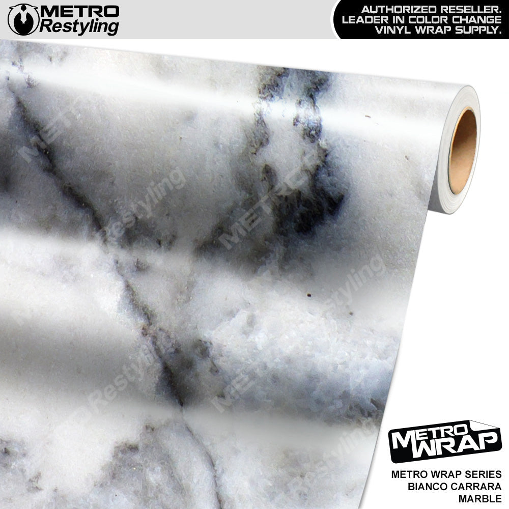 Metro Wrap Bianco Carrara Marble Vinyl Film - 3M Film - Satin Finish | BLOWOUT STOCK | (74 sq ft) | 100359