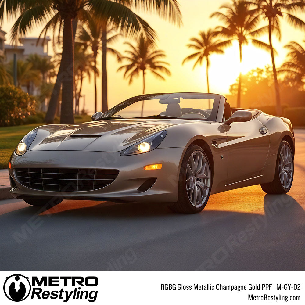 RGBG Gloss Metallic Champagne Gold Colored PPF | M-GY-02