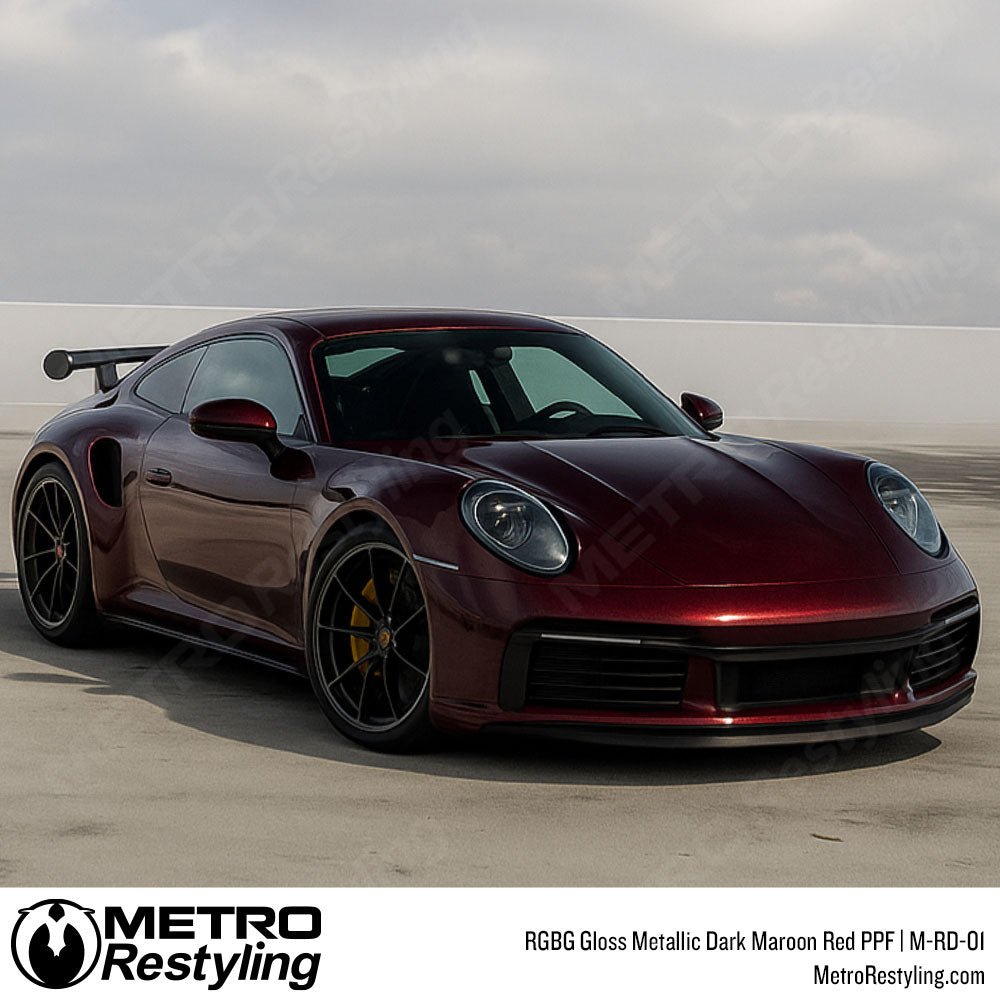 RGBG Gloss Metallic Dark Maroon Red Colored PPF | M-RD-01