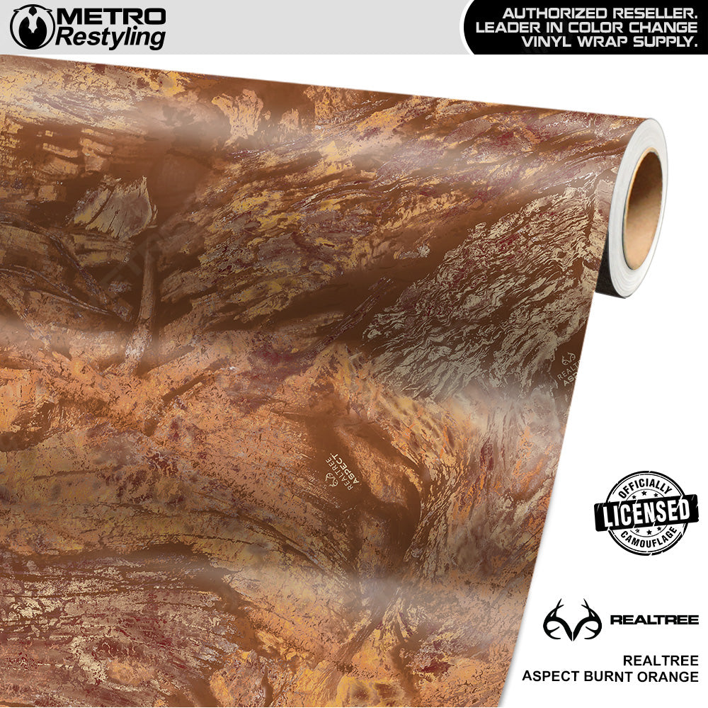 Realtree Aspect Burnt Orange Camouflage Vinyl Wrap Film