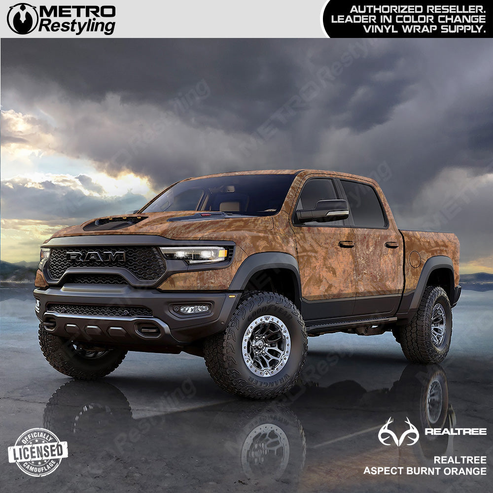 Realtree Aspect Burnt Orange Camouflage Vinyl Wrap Film