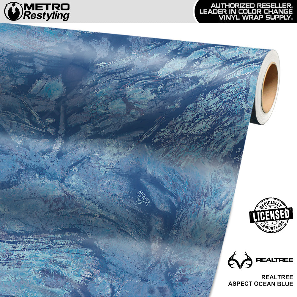 Realtree Aspect Ocean Blue Camouflage Vinyl Wrap Film