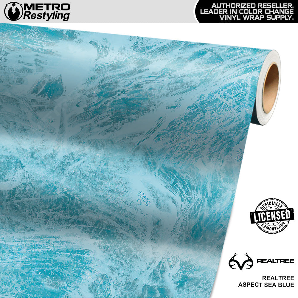 Realtree Aspect Sea Blue Camouflage Vinyl Wrap Film