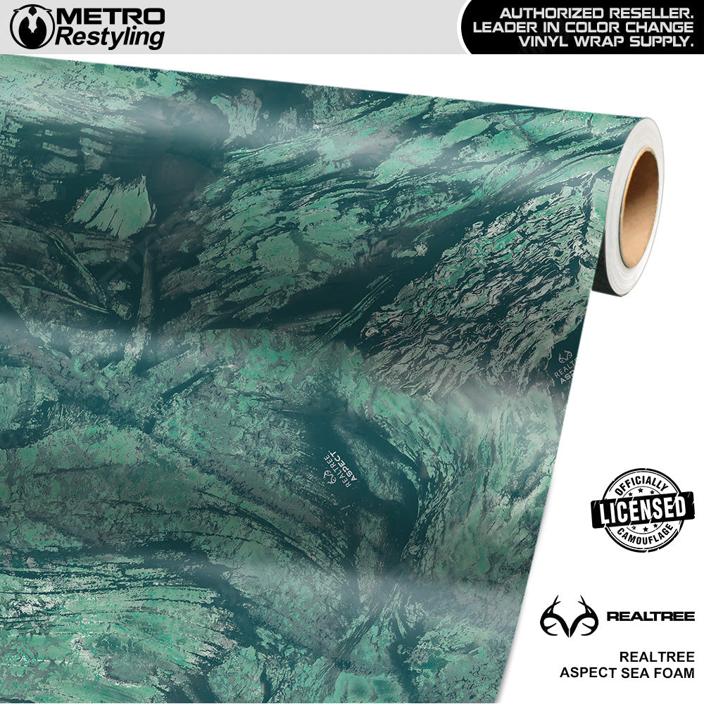 Realtree Aspect Sea Foam Camouflage Vinyl Wrap Film