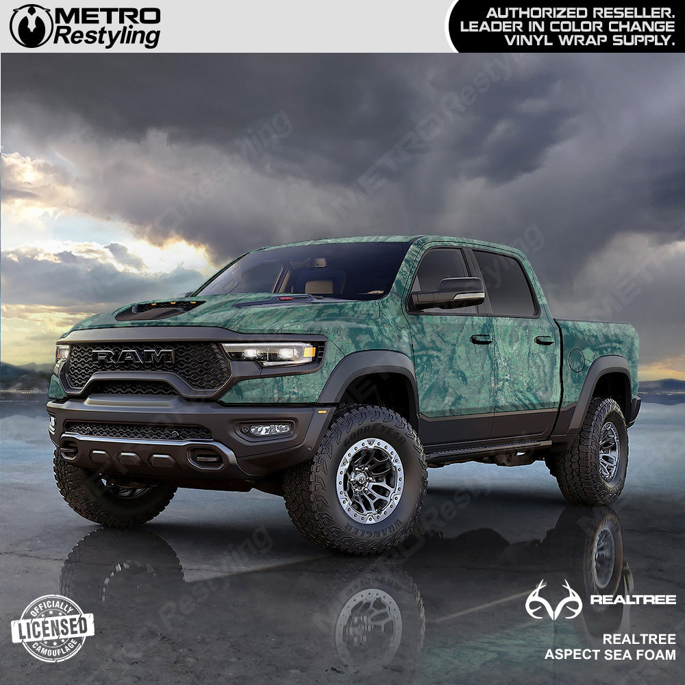 Realtree Aspect Sea Foam Camouflage Vinyl Wrap Film