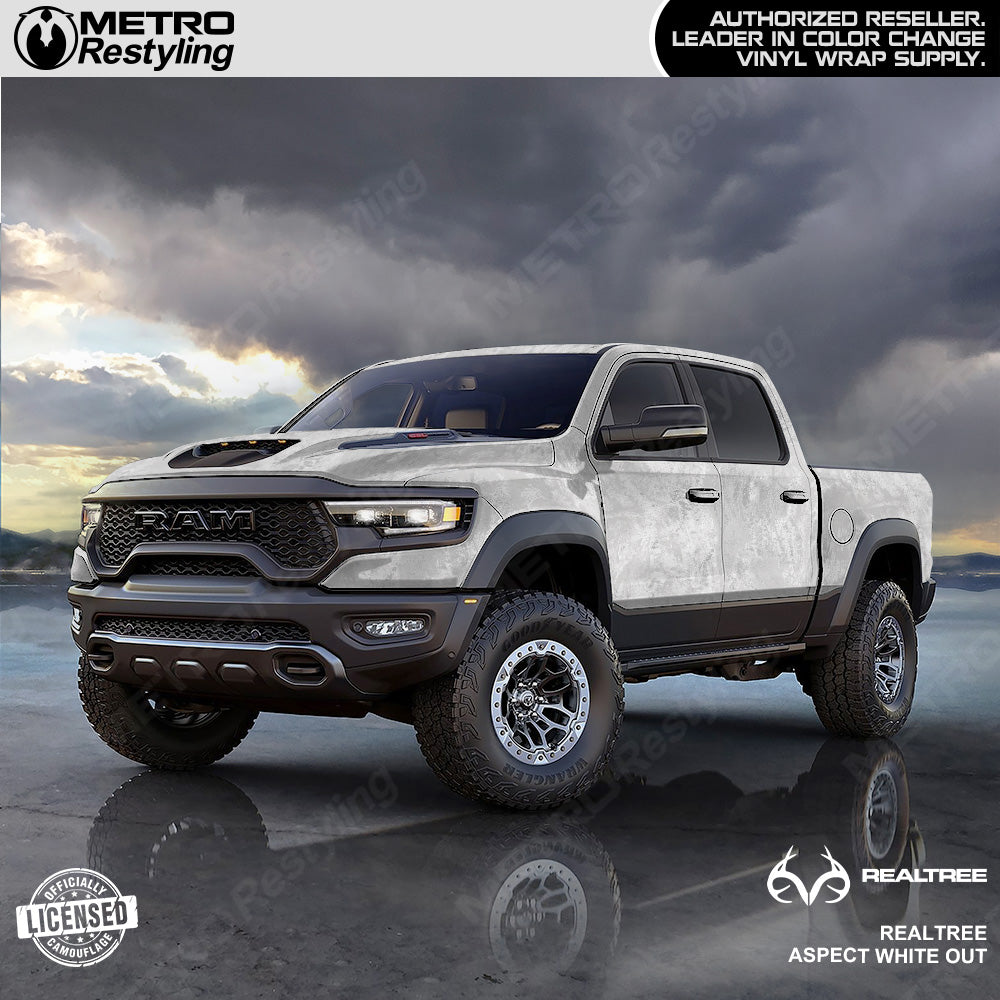 Realtree Aspect White Out Camouflage Vinyl Wrap Film