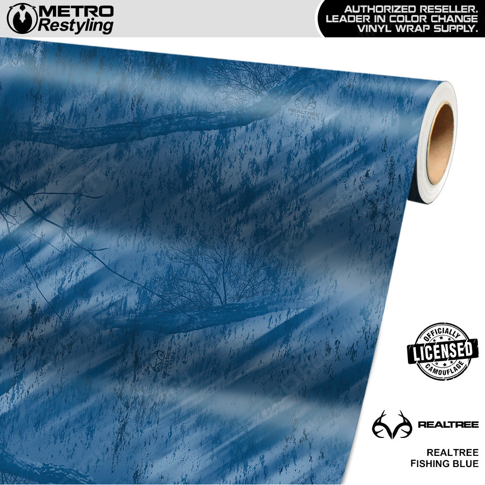 Realtree Fishing Blue Camouflage Vinyl Wrap Film