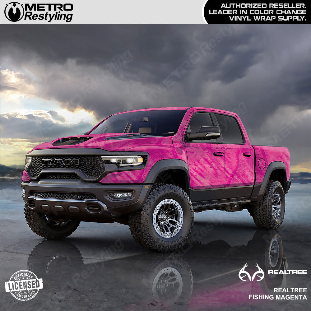 Realtree Fishing Magenta Camouflage Vinyl Wrap Film