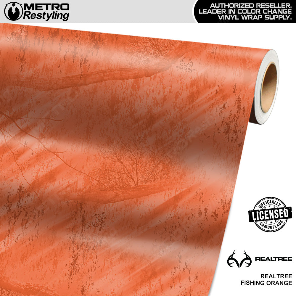 Realtree Fishing Orange Camouflage Vinyl Wrap Film