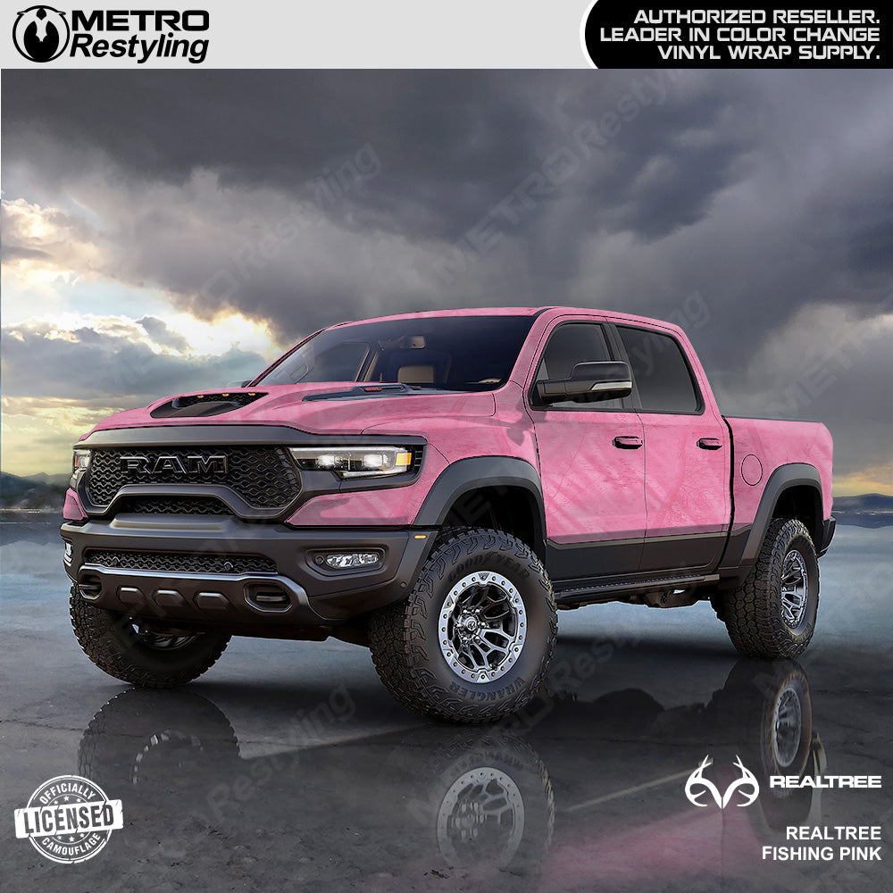 Realtree Fishing Pink Camouflage Vinyl Wrap Film