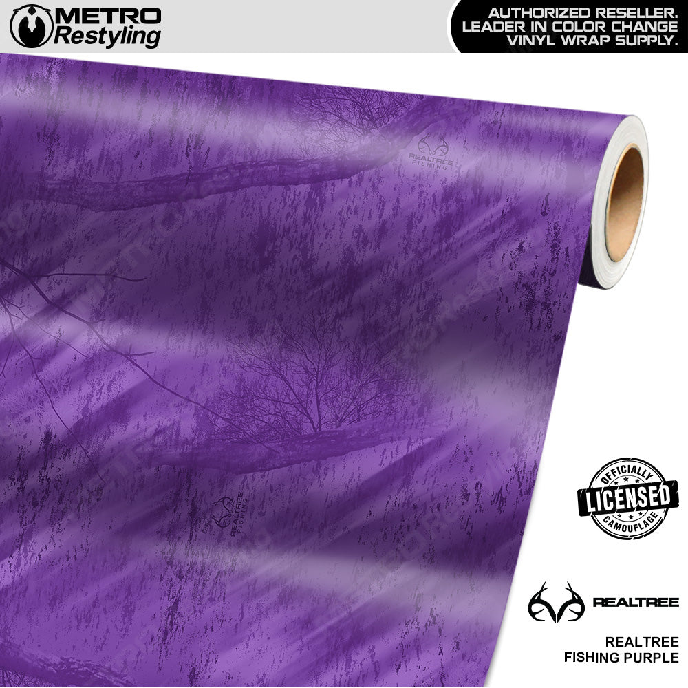 Realtree Fishing Purple Camouflage Vinyl Wrap Film