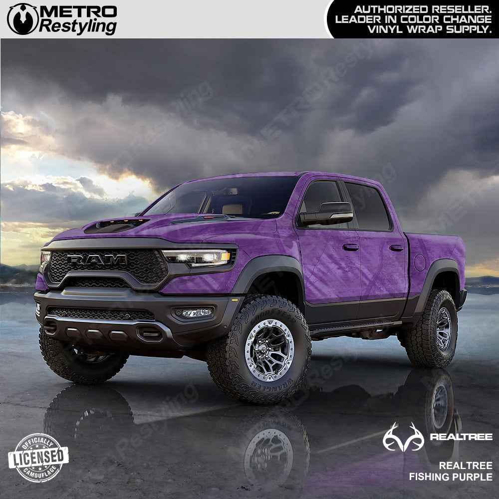 Realtree Fishing Purple Camouflage Vinyl Wrap Film