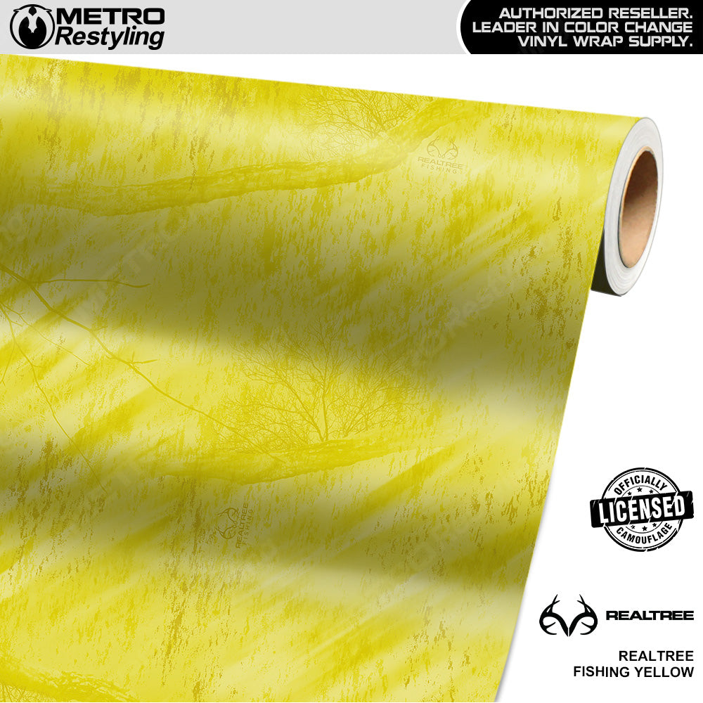 Realtree Fishing Yellow Camouflage Vinyl Wrap Film