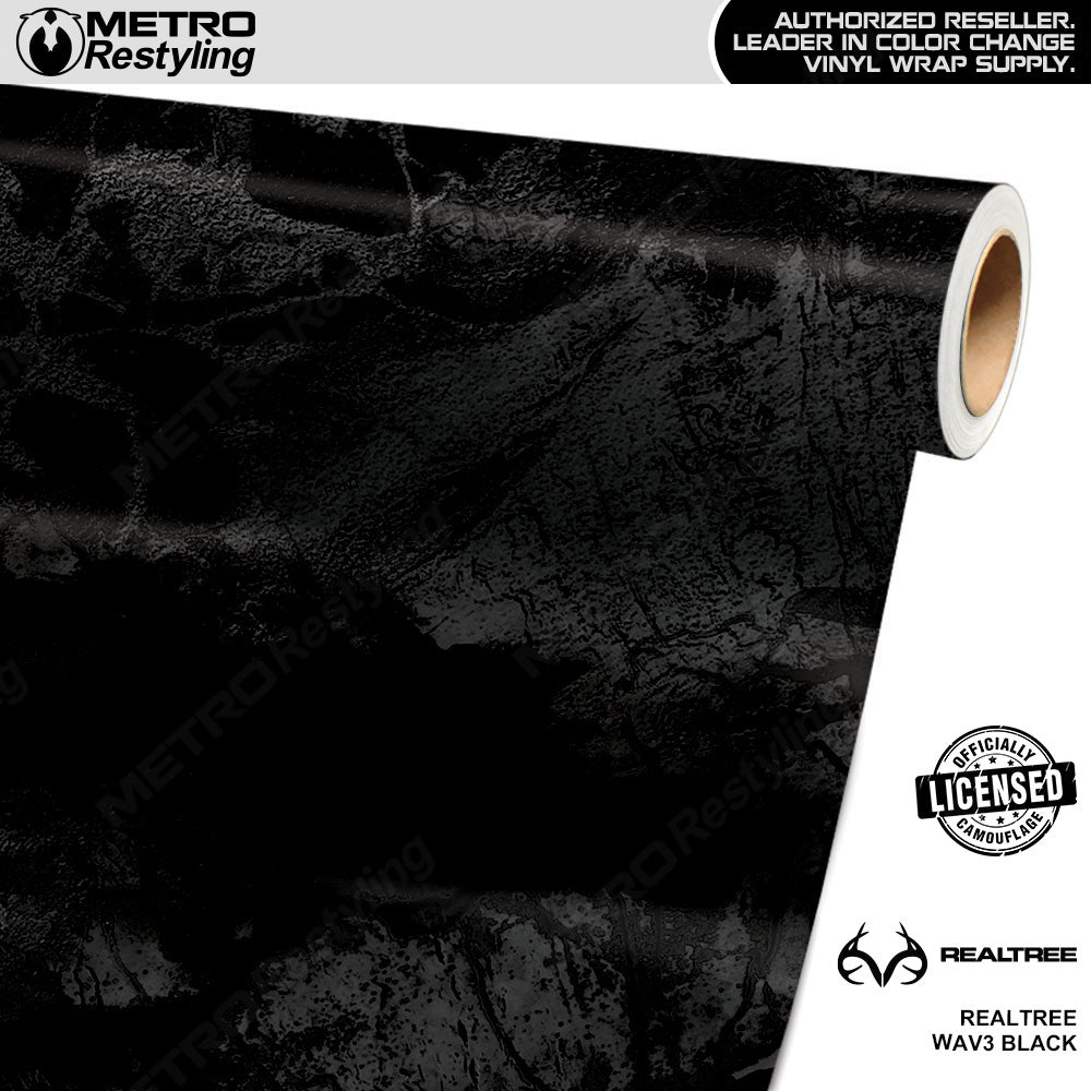 Realtree WAV3 Black Camo Vinyl Wrap Film