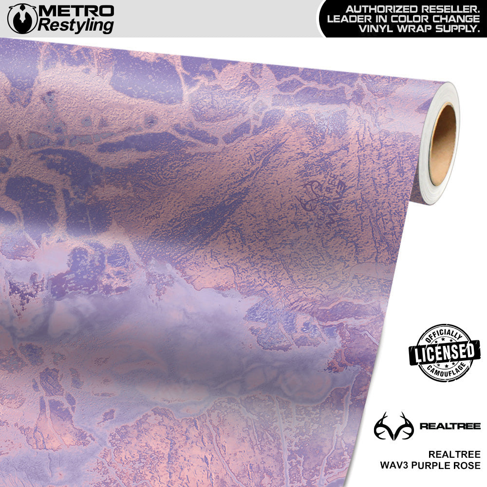 Realtree WAV3 Purple Rose Camo Vinyl Wrap Film