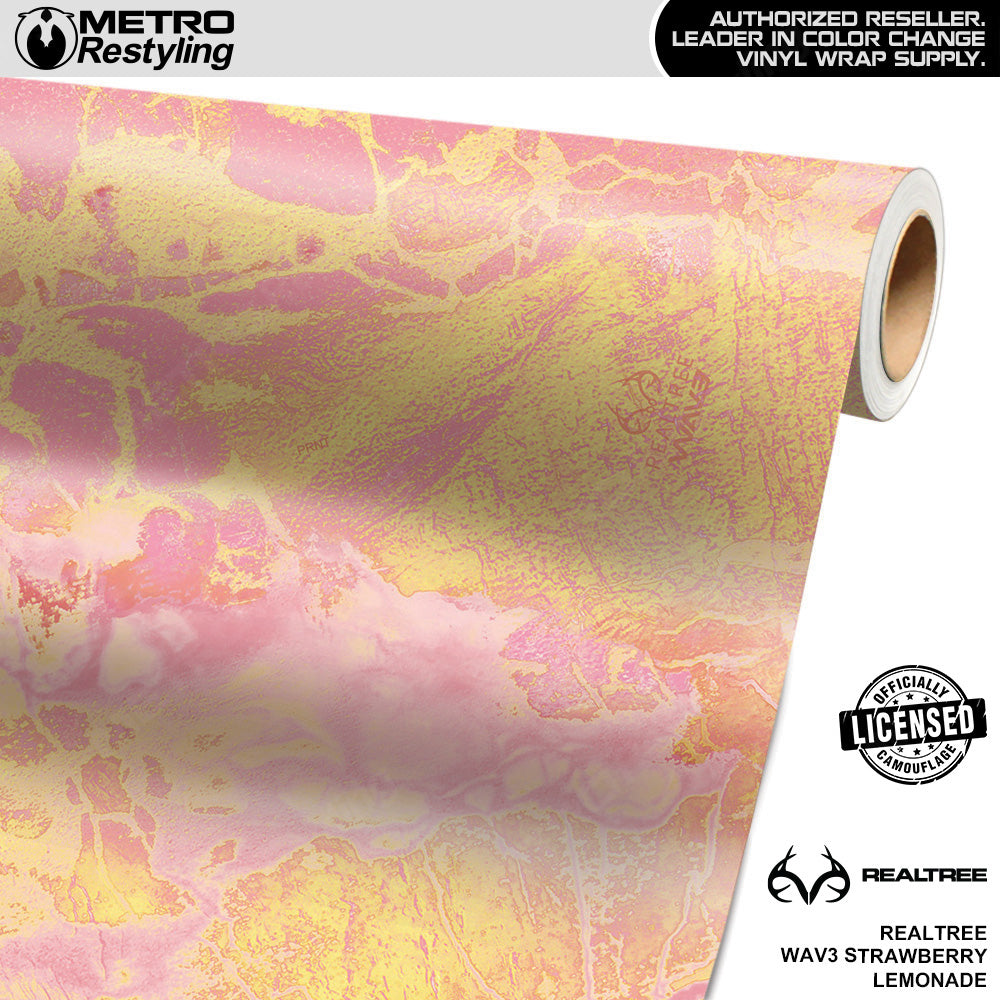 Realtree WAV3 Strawberry Lemonade Camo Vinyl Wrap Film