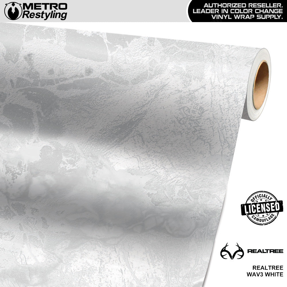 Realtree WAV3 White Camo Vinyl Wrap Film