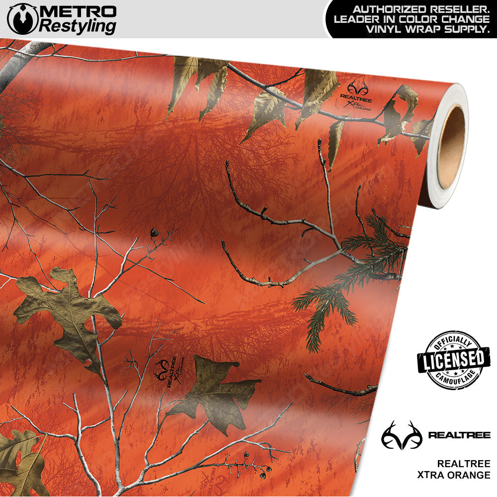 Realtree XTRA Orange Camouflage Vinyl Wrap Film