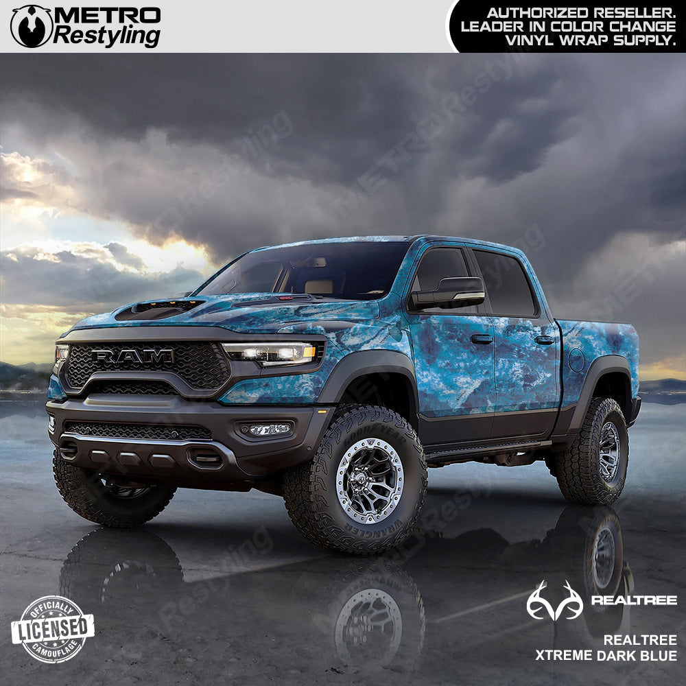 Realtree XTREME Dark Blue Camo Truck Wrap Film