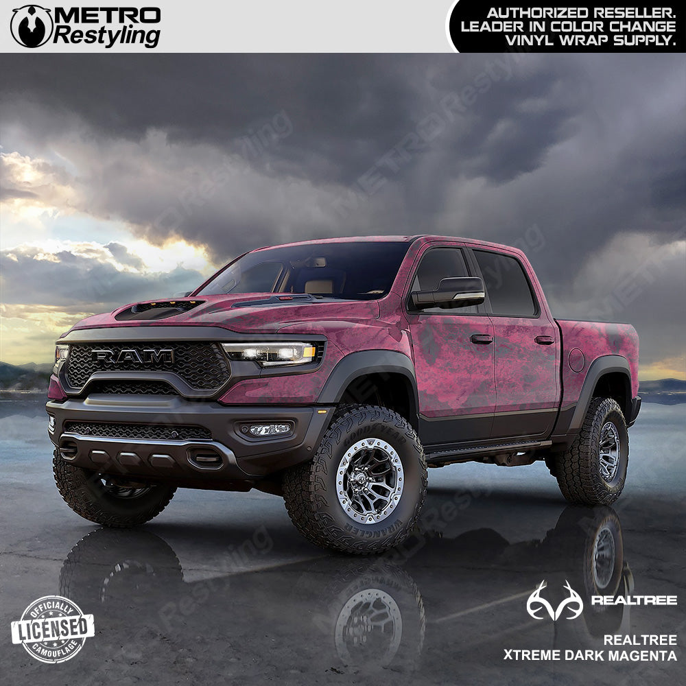 Realtree XTREME Dark Magenta Camo Truck Wrap Film