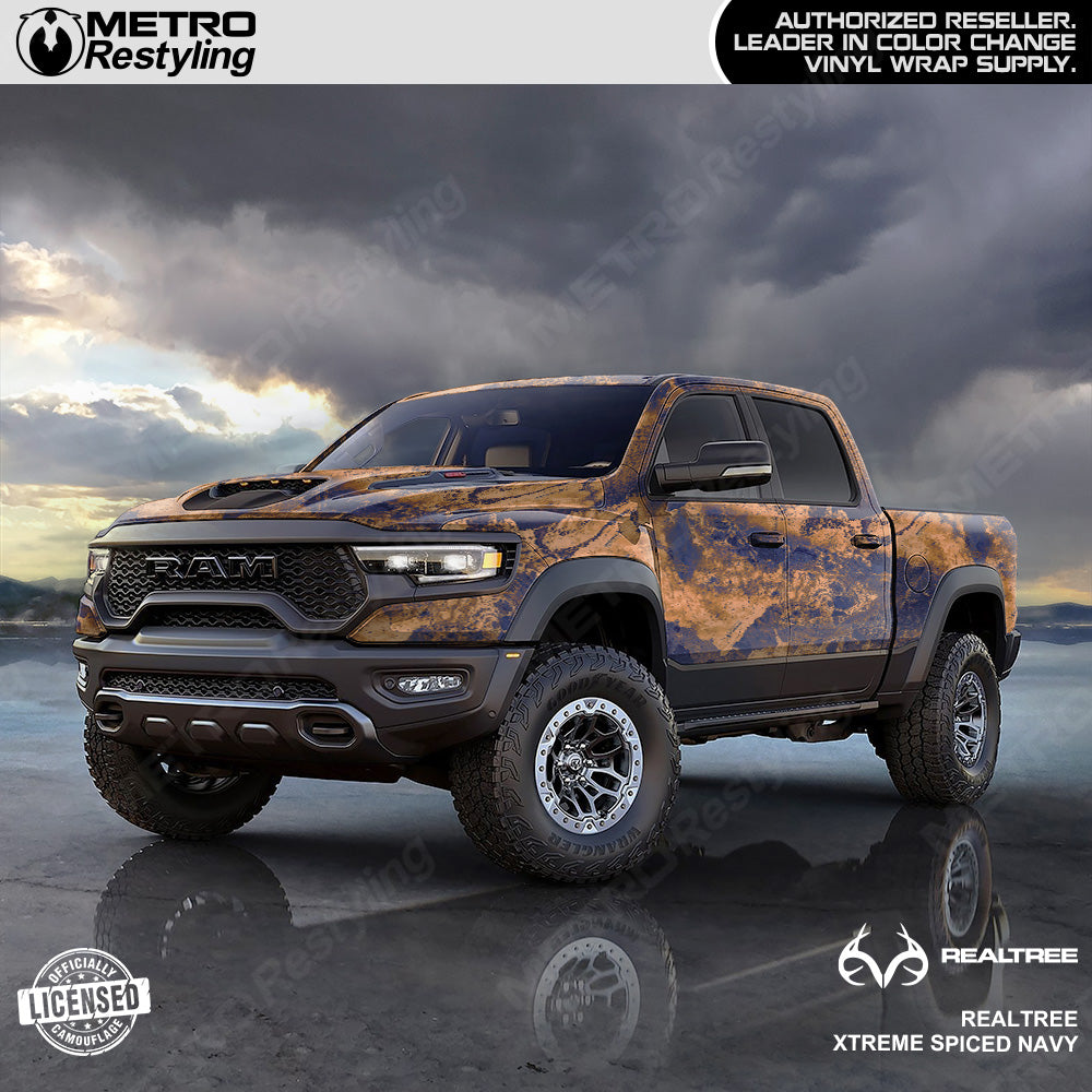 Realtree XTREME Spiced Navy Camo Truck Wrap Film