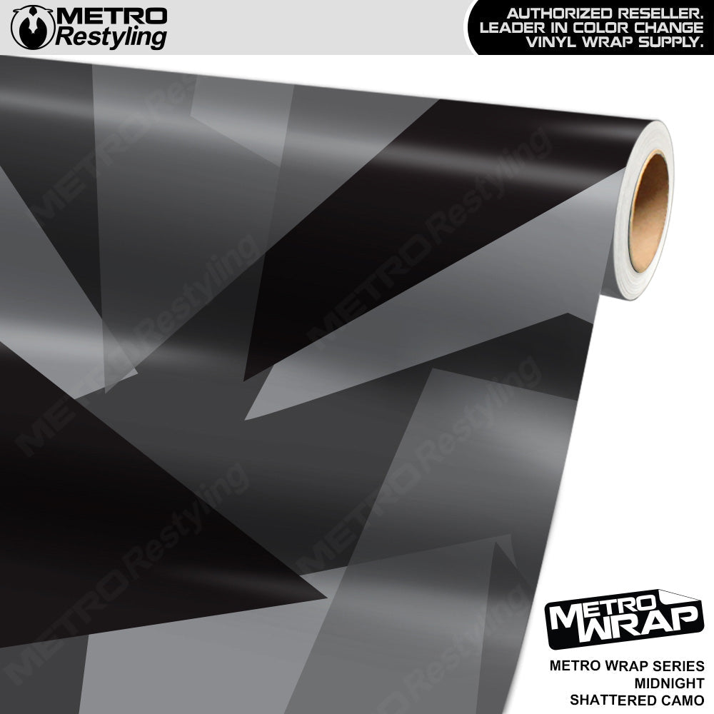 Metro Wrap Shattered Midnight Camouflage Vinyl Film - Avery Film - Gloss Finish | BLOWOUT STOCK | (75 sq ft) | 100360