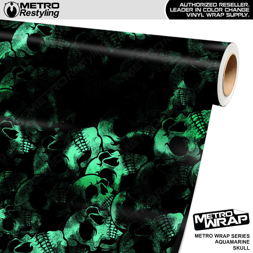 Metro Wrap Skull Aquamarine Vinyl Film