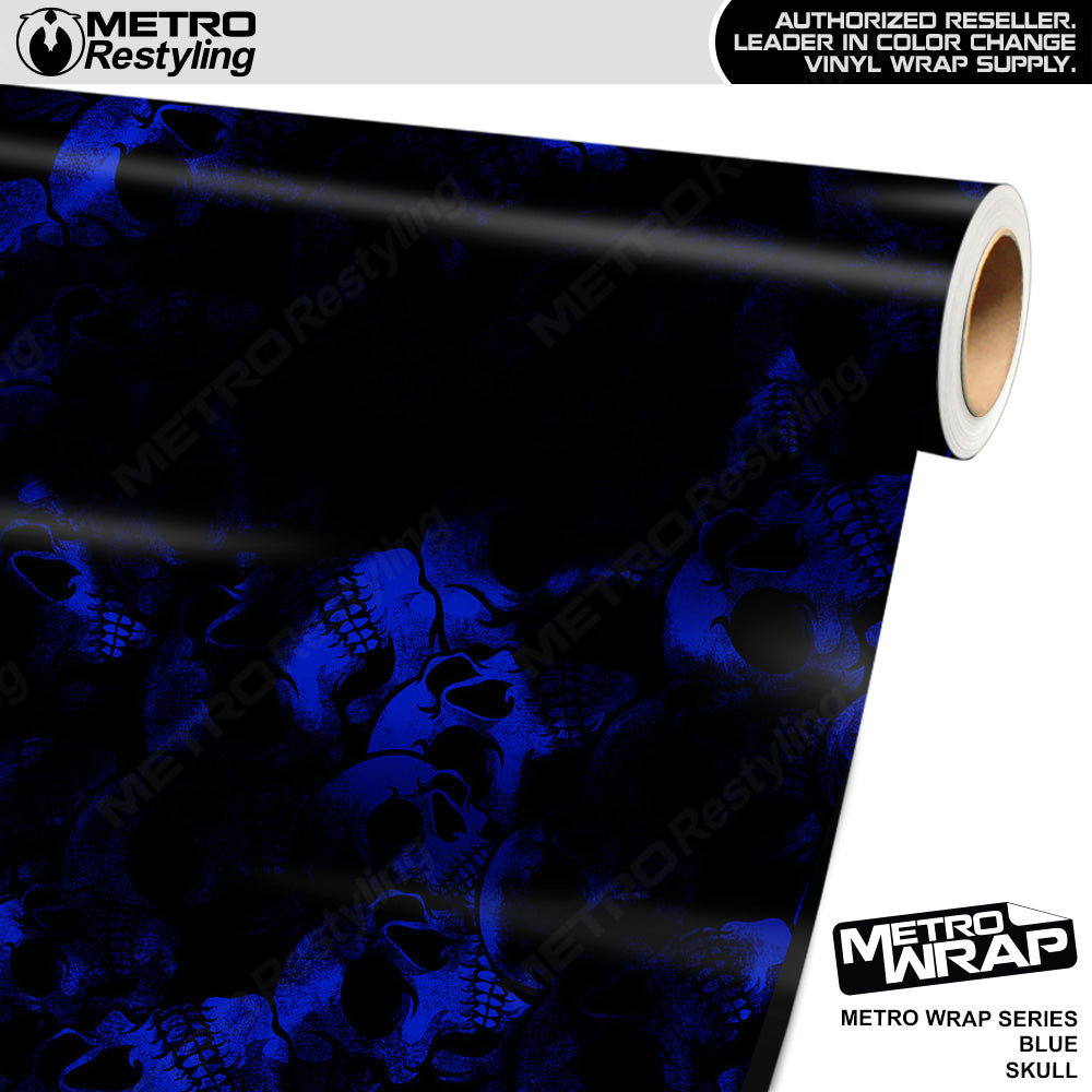 Metro Wrap Skull Blue Vinyl Film
