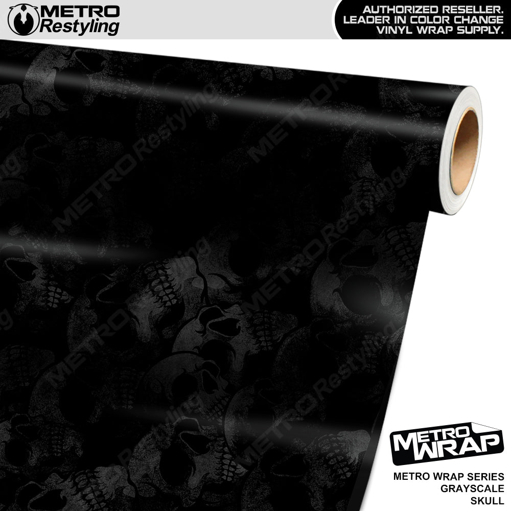 Metro Wrap Skull Grayscale Vinyl Film