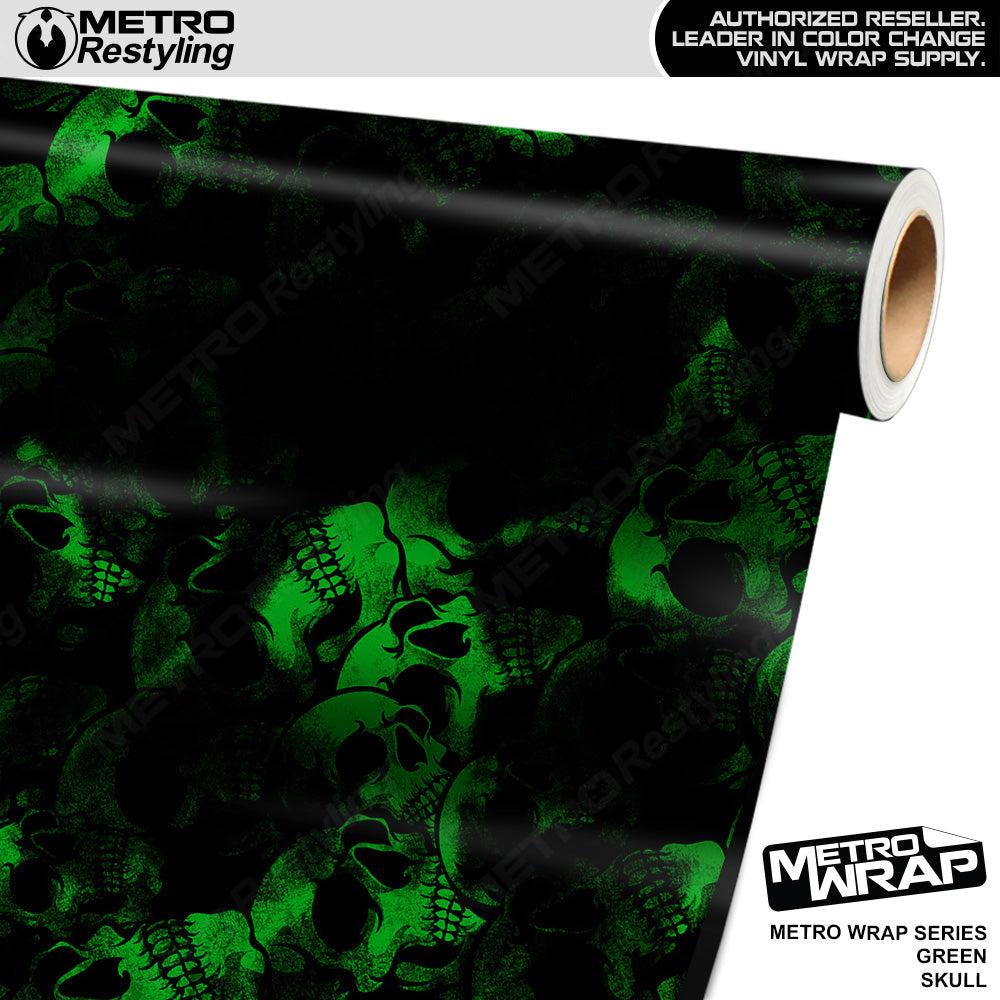 Metro Wrap Skull Green Vinyl Film - Avery Dennison Film - Satin Finish | BLOWOUT STOCK | (10 sq ft) | 649385