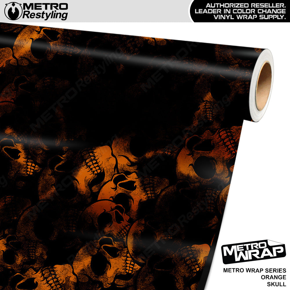 Metro Wrap Skull Orange Vinyl Film