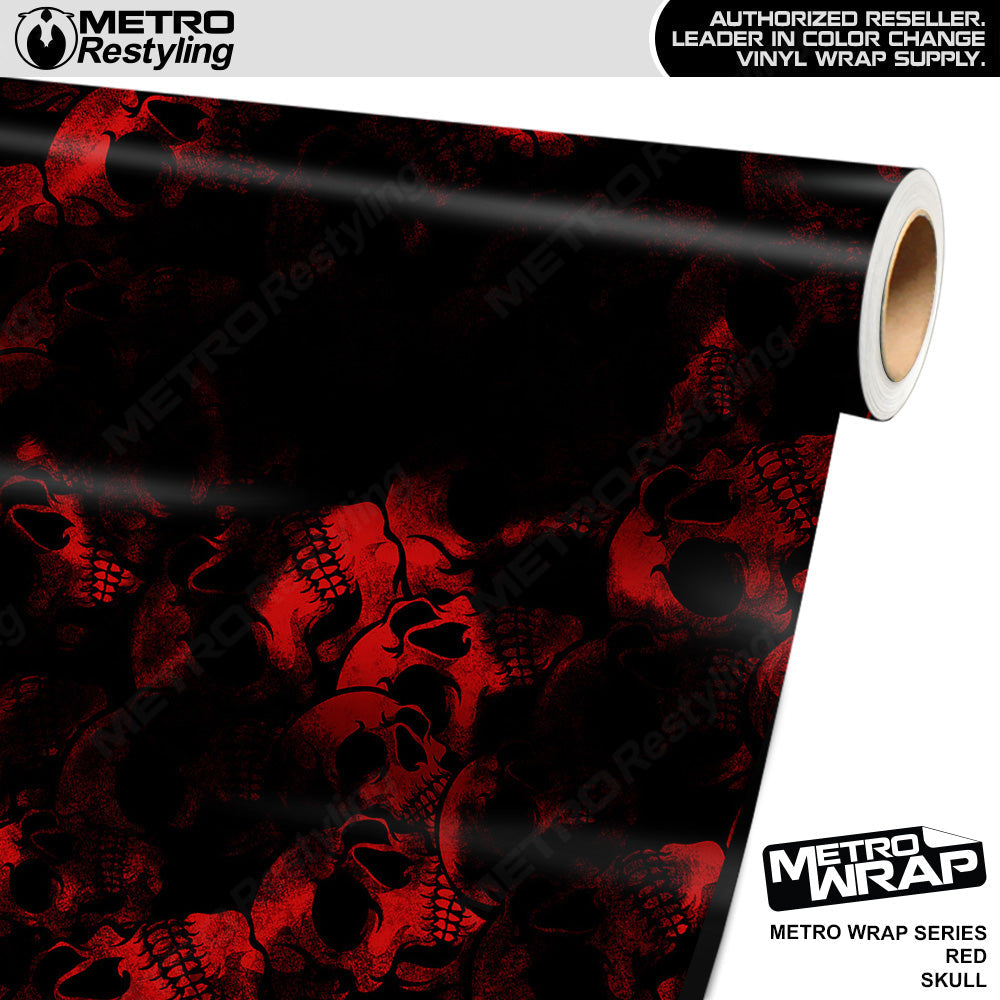 Metro Wrap Skull Red Vinyl Film - Avery Dennison Film - Satin Finish | BLOWOUT STOCK | (10 sq ft) | 842953