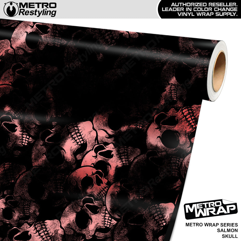 Metro Wrap Skull Salmon Vinyl Film