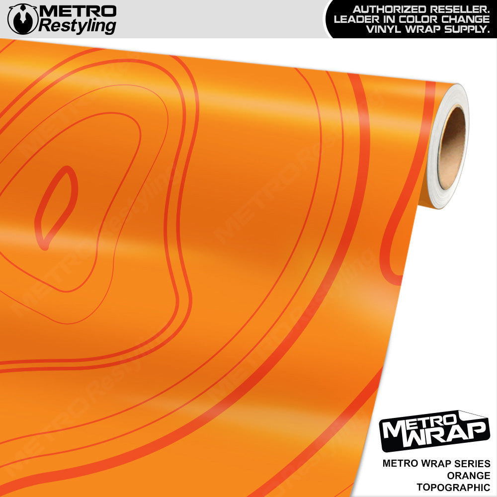 Metro Wrap Topographic Orange Vinyl Film - Avery Film - Matte Finish | BLOWOUT STOCK | (40 sq ft) | 100355