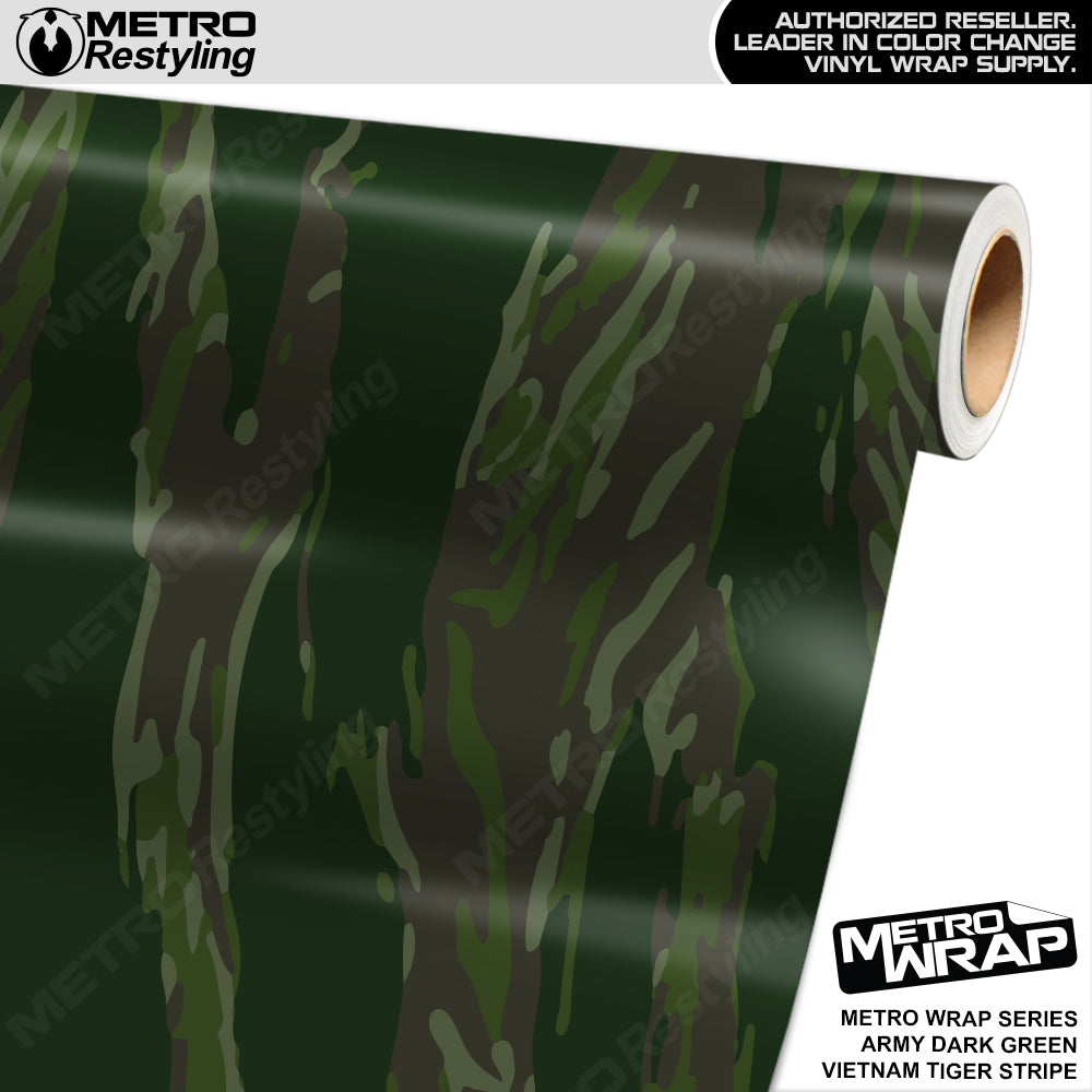 Metro Wrap Vietnam Tiger Stripe Army Dark Green Vinyl Film