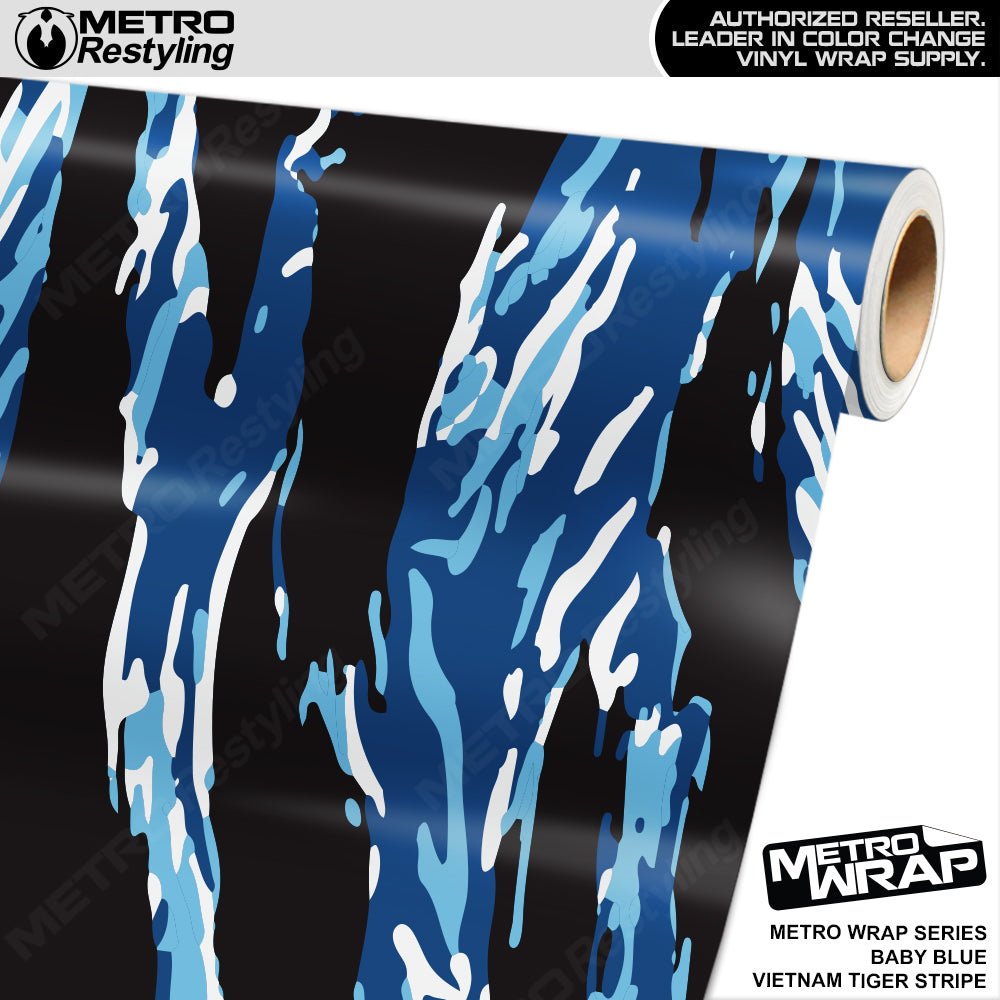Metro Wrap Vietnam Tiger Stripe Baby Blue Vinyl Film