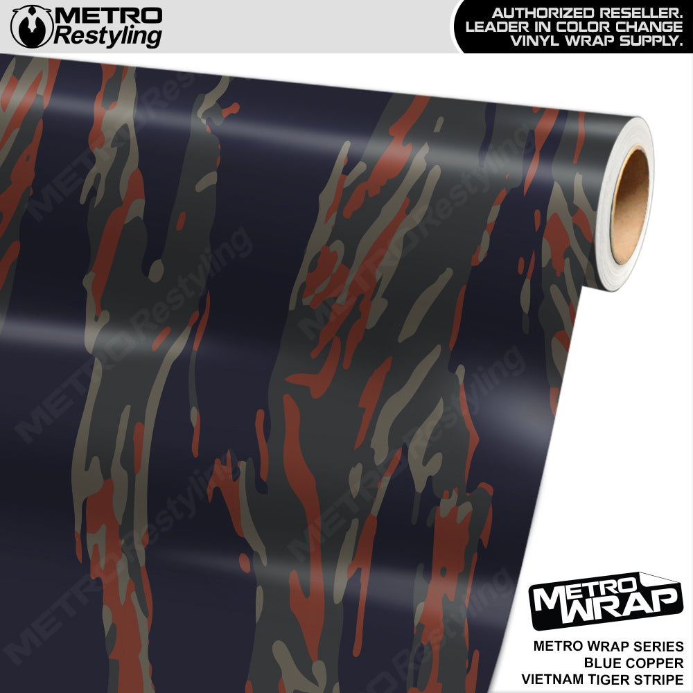 Metro Wrap Vietnam Tiger Stripe Blue Copper Vinyl Film