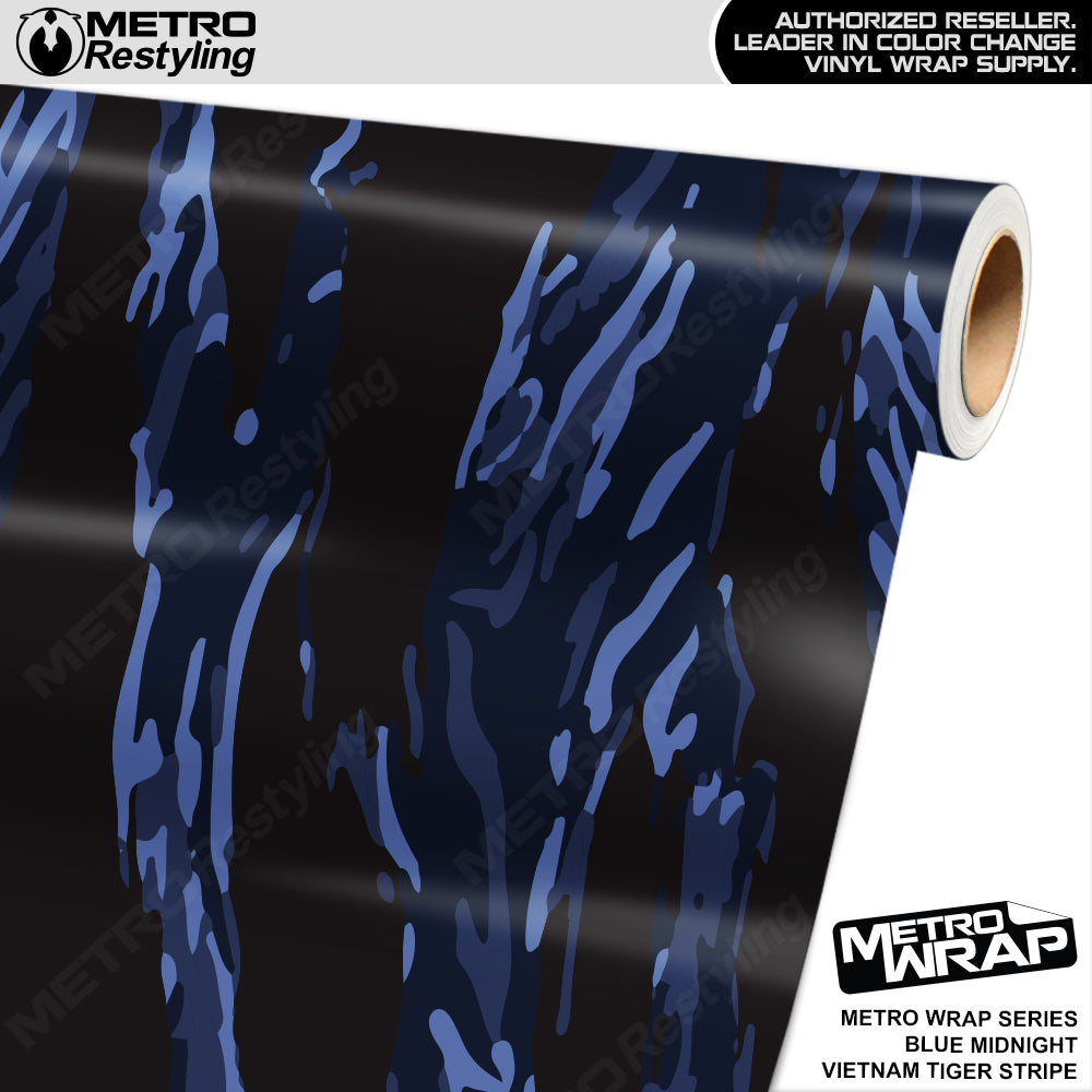 Metro Wrap Vietnam Tiger Stripe Blue Midnight Vinyl Film