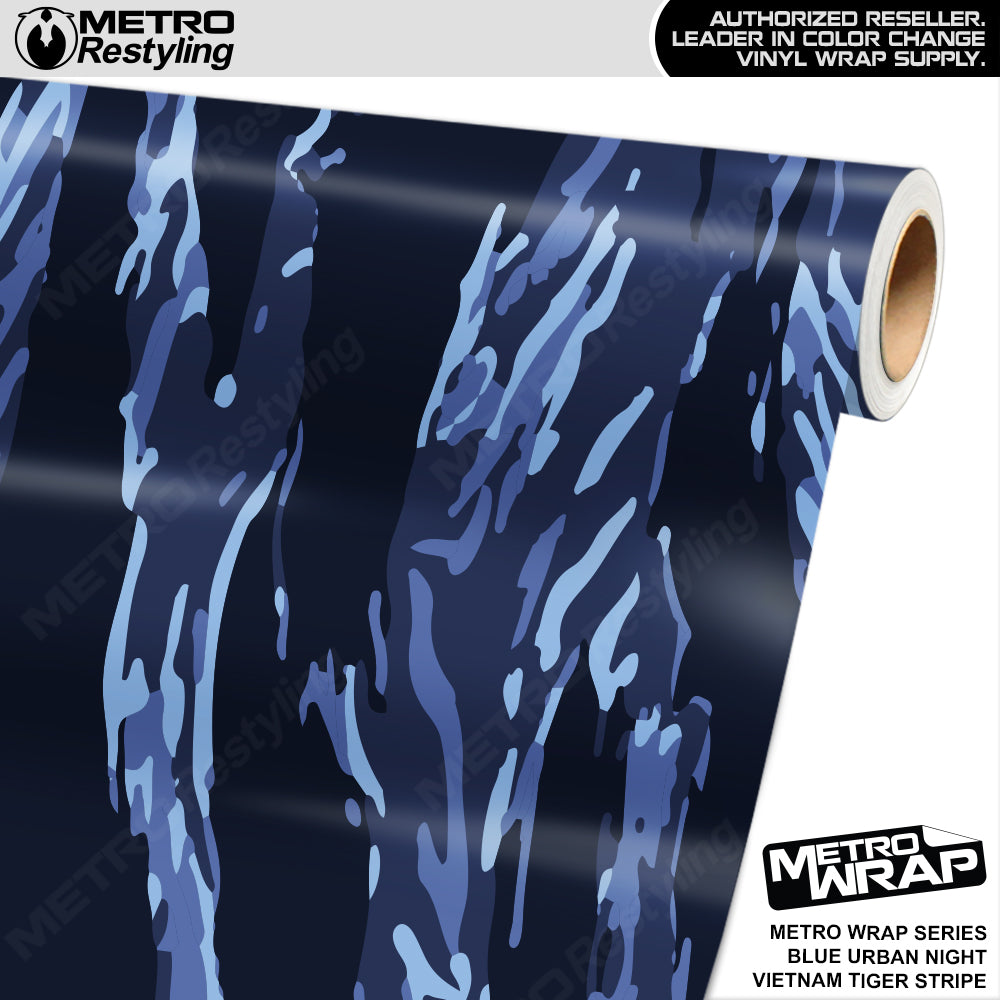 Metro Wrap Vietnam Tiger Stripe Blue Urban Night Vinyl Film