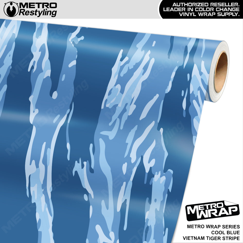 Metro Wrap Vietnam Tiger Stripe Cool Blue Vinyl Film