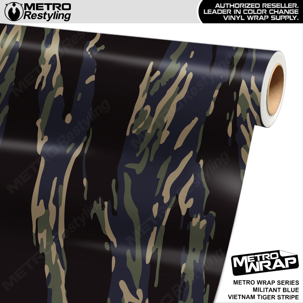 Metro Wrap Vietnam Tiger Stripe Militant Blue Vinyl Film