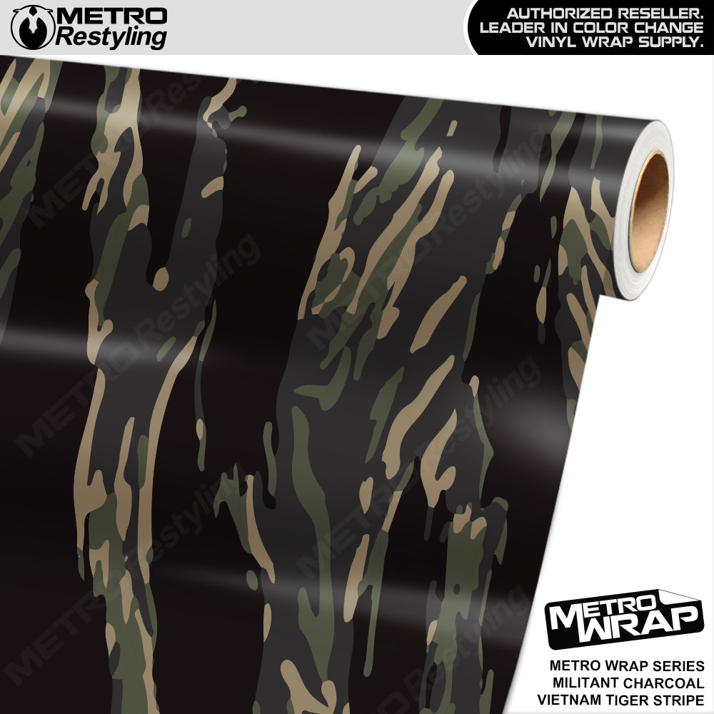 Metro Wrap Vietnam Tiger Stripe Militant Charcoal Vinyl Film