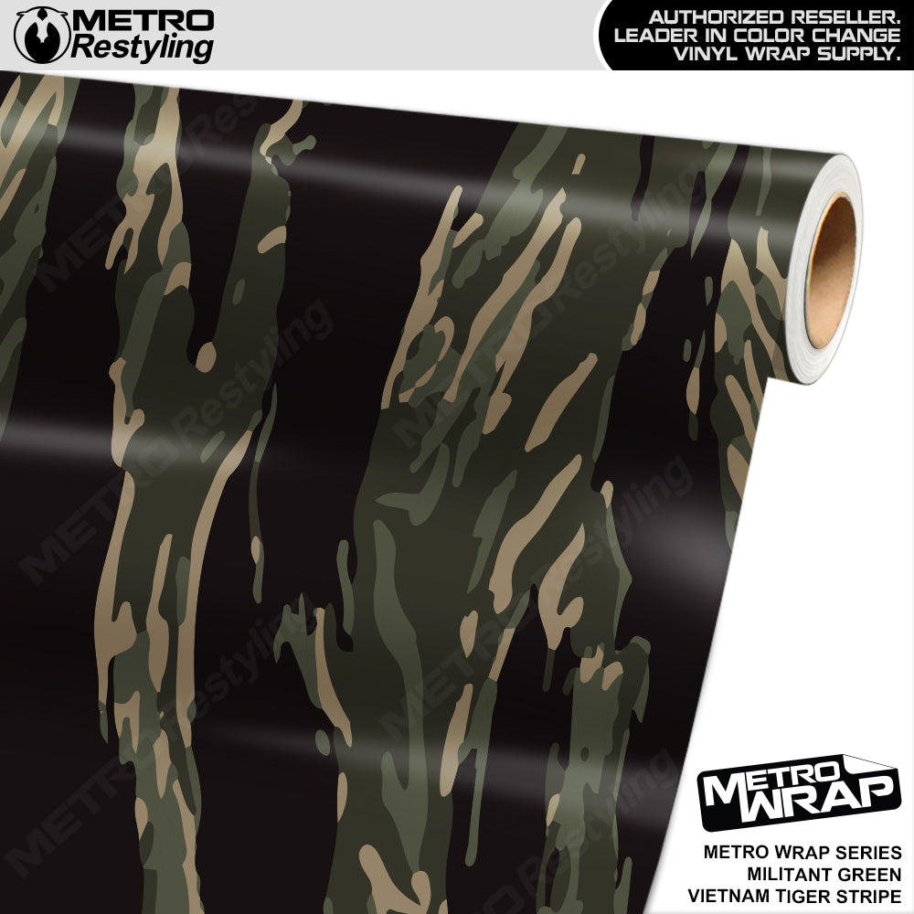 Metro Wrap Vietnam Tiger Stripe Militant Green Vinyl Film