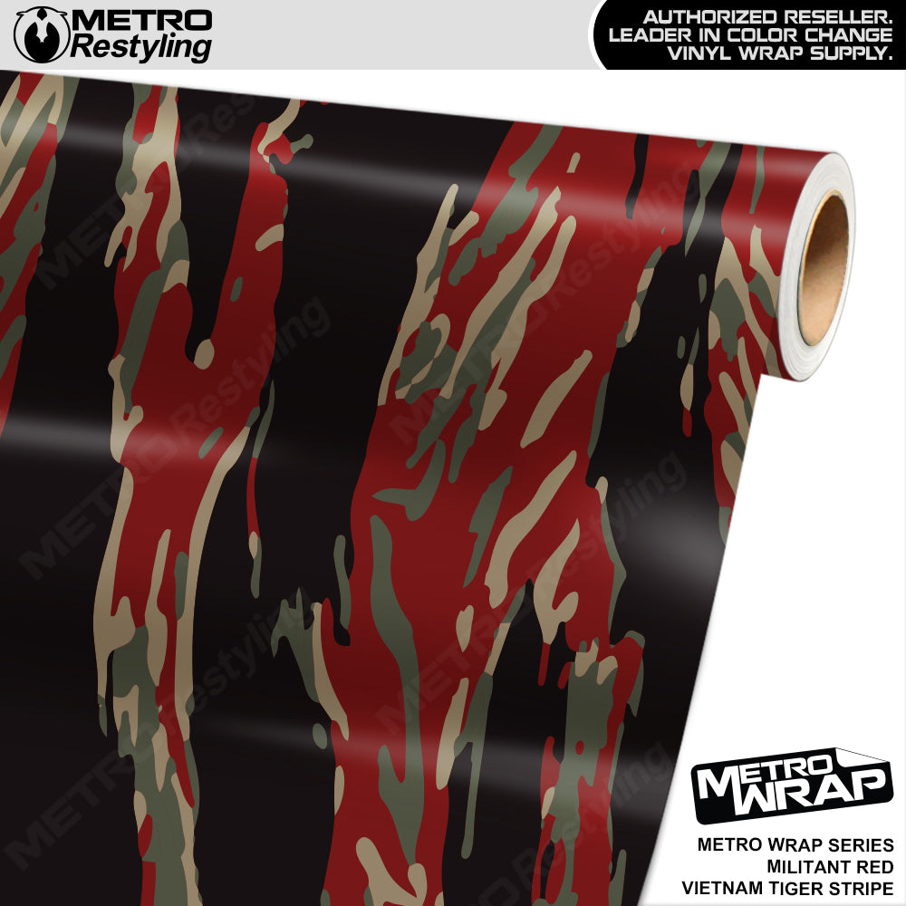 Metro Wrap Vietnam Tiger Stripe Militant Red Vinyl Film