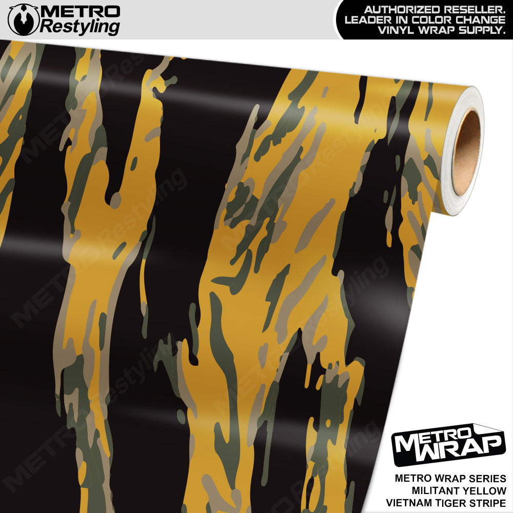 Metro Wrap Vietnam Tiger Stripe Militant Yellow Vinyl Film