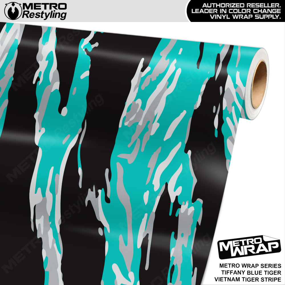 Metro Wrap Vietnam Tiger Stripe Tiffany Blue Tiger Vinyl Film
